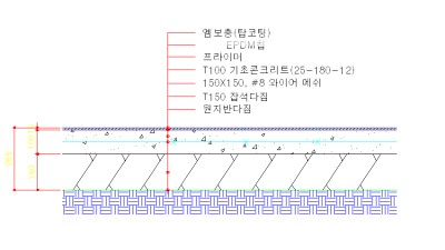 탄성포장(고무칲포장) 단면도